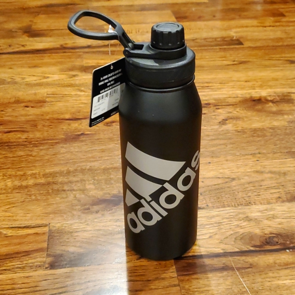 Adidas steel 1 liter insulated water bottle black & white